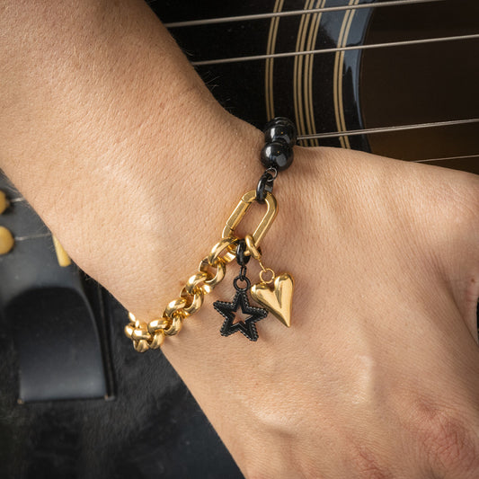 1A- Samengestelde armband Eden Goud/Zwart IXXXI Connect