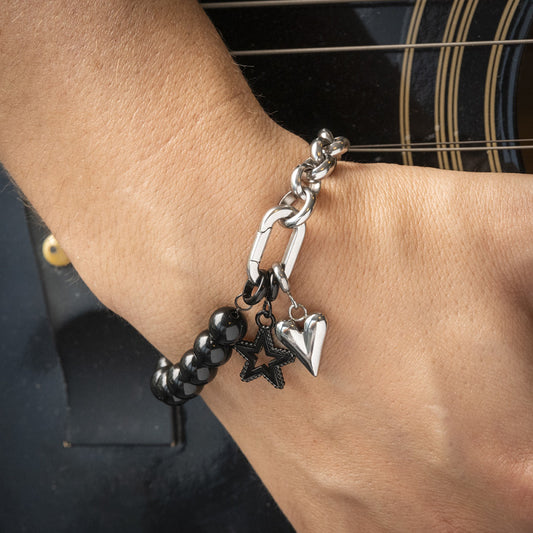 1- Samengestelde armband Eden zilver/zwart
