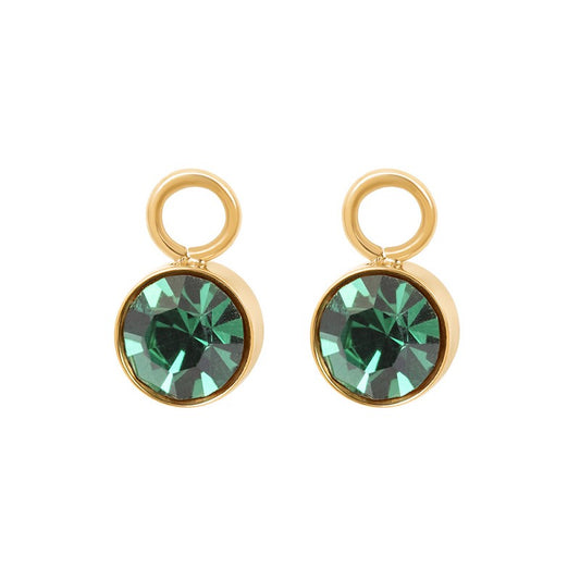 Oorring Bedels Stone Emerald Goud ixxxi jewelry
