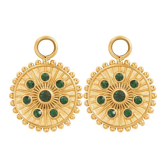 Oorring Bedels Midnight Emerald Goud ixxxi jewelry