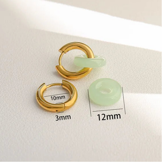 Kleine ronde oorbellen met aventurijn