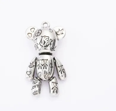 Hanger Graffiti Beer zonder ketting zilverkleur