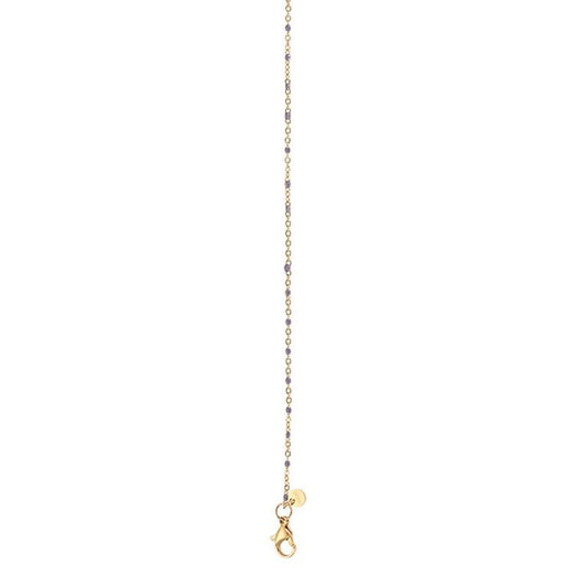 Halsketting 1mm Grey beads Goud XXXi Jewelry