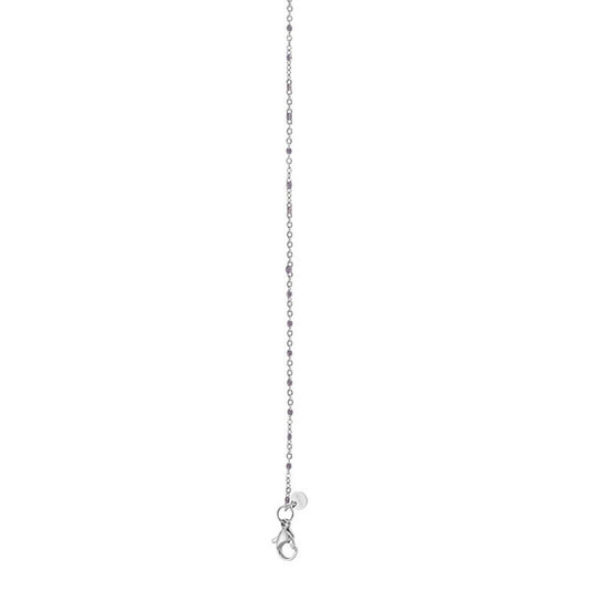 Halsketting 1mm Grey beads Zilver ixxxi jewelry