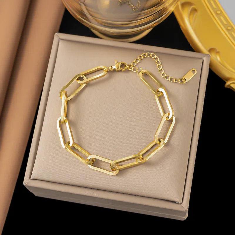 1-2 Schakelketting armband Goudkleurig