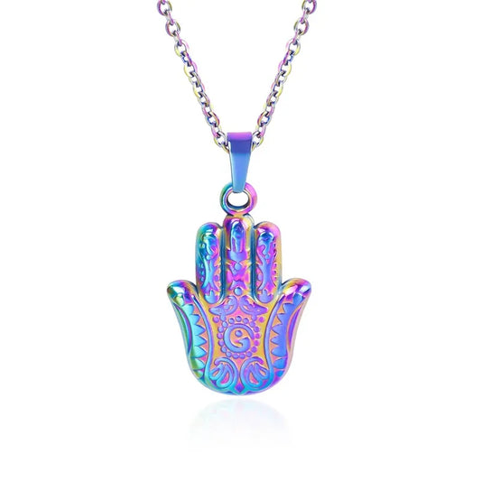 Hamsa ketting parlemoer paars