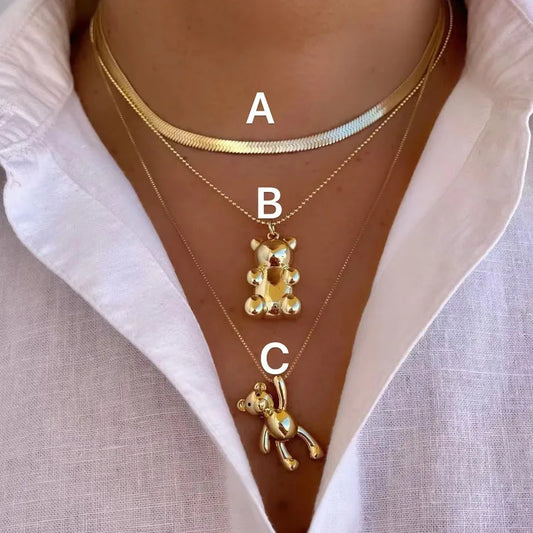 Goudkleurige Gummy beer ketting