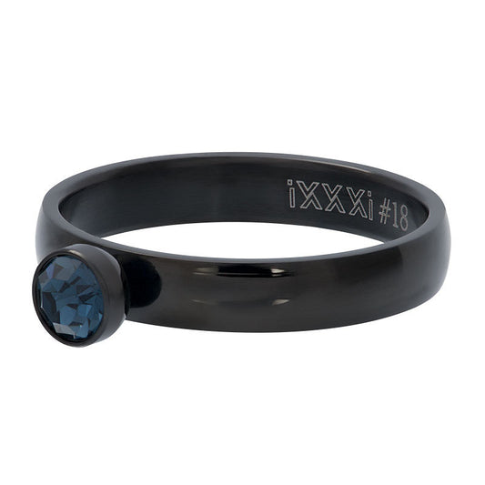 Vulring Zirconia 1 Stone Blue 4mm Zwart iXXXi Jewelry