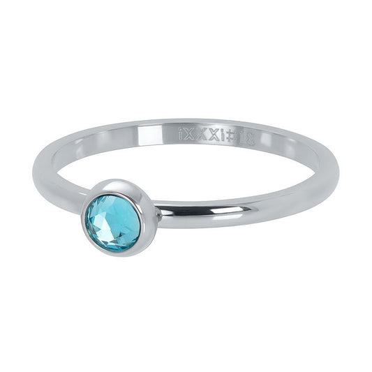 Bleu water 2mm zirconia ring Zilver iXXXi Jewelry