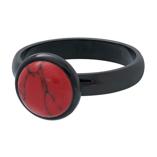 Vulring 12mm 1 Red Stone 4mm Zwart iXXXi Jewelry