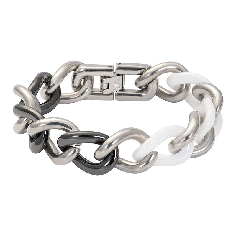 Armband Bratislava Zilver/Zwart/Wit ixxxi jewelry