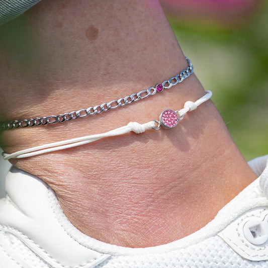 Enkelbandje Memories Fuchsia zilver ixxxi jewelry