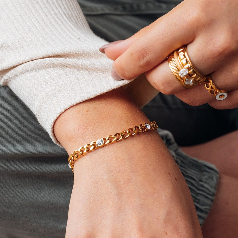 Armband Happy 17x3cm Goud iXXXi