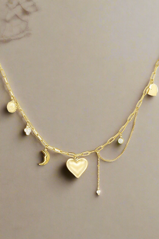 Goudkleurige bedelketting Amore more