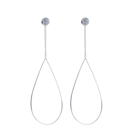 Oorbellen Oval Chain Stone Zilver iXXXi Jewelry