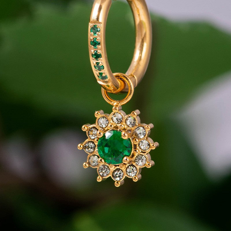 Oorring Bedels Lucia Emerald Goud ixxxi jewelry