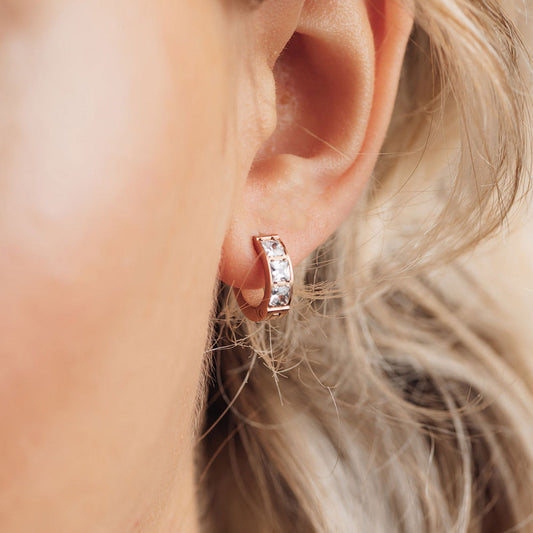 Oorringen Brillia White Rosé goud IXXXI Jewelry