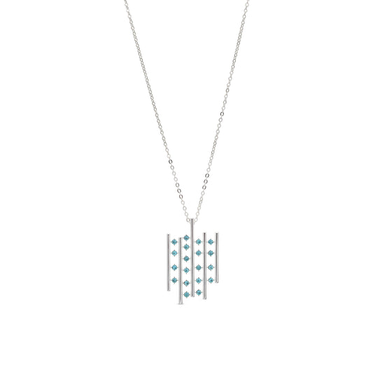 Zilverkleurige Ketting turquoise BE juwels