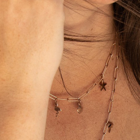 Halsketting met Bedels 40cm Rose-Goud iXXXi Jewelry