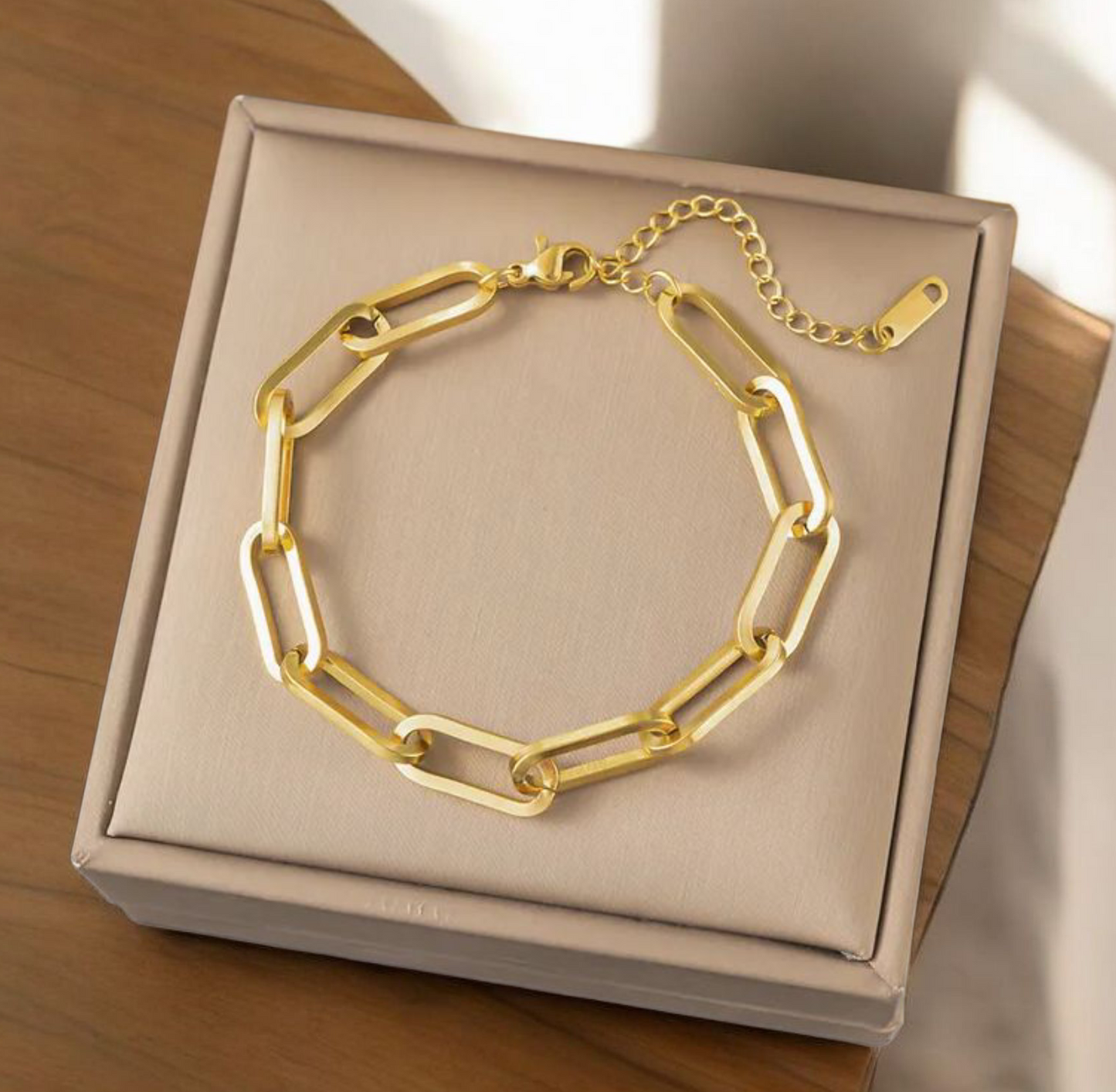1-2 Schakelketting armband Goudkleurig