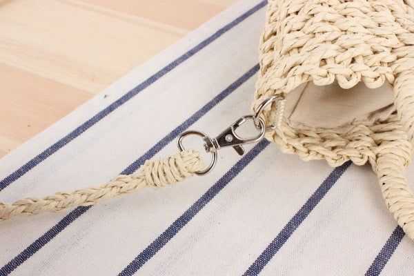 Kleine crossbody stro handtas  Beige